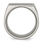 Chisel Titanium Brushed Black Enamel Stripes 10mm Band