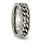 Chisel Titanium Brushed 7mm Chain Inlay Band