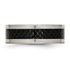 Chisel Titanium Polished with Black Carbon Fiber Inlay 8mm Band