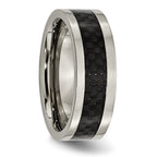 Chisel Titanium Polished with Black Carbon Fiber Inlay 8mm Band