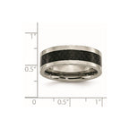 Chisel Titanium Polished with Black Carbon Fiber Inlay 8mm Band