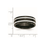 Titanium 8mm Black IP-plated Polished Band