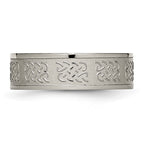 Titanium Satin Center 7mm Fancy Design Band