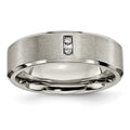 Chisel Titanium Brushed Center 1/20 Carat Diamond 7mm Band