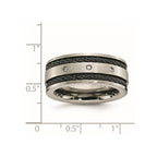 Chisel Titanium Brushed Black IP-plated Cable 1/20 Carat Diamond 10mm Band