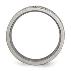 Chisel Titanium Brushed 6mm Trinity Symbol Flat Band