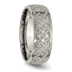 Chisel Titanium Brushed Celtic Laser Design 8mm Band