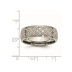 Chisel Titanium Brushed Celtic Laser Design 8mm Band