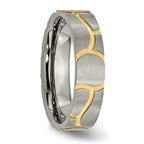 Titanium Brushed Yellow IP-plated 6mm Grooved Band