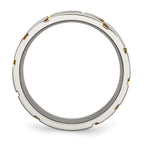 Chisel Titanium Brushed Yellow IP-plated 8mm Grooved Band