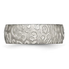 Chisel Titanium Brushed and Polished Textured 8mm Band