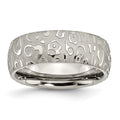 Chisel Titanium Brushed and Polished Textured 8mm Band
