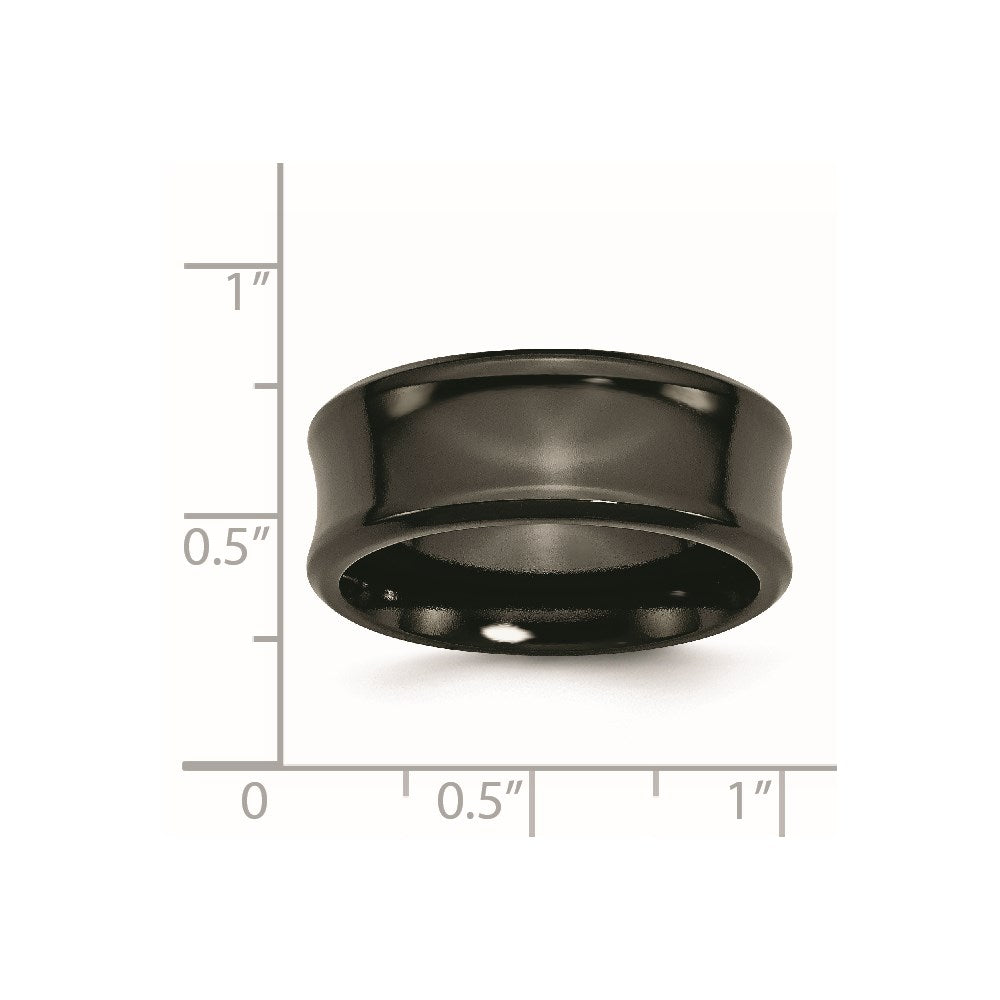 Chisel Titanium Black Ti Polished Concave 9mm Band