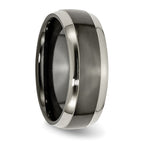 Chisel Titanium Grey and Black Ti Polished 8mm Band
