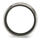 Titanium Black Ti w/14K Inlay 1/10ct Diamond Beveled Edge 7mm Band