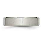Chisel Titanium Brushed Center 6mm Beveled Edge Band