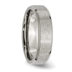 Chisel Titanium Brushed Center 6mm Beveled Edge Band