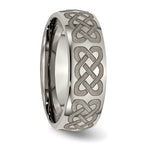 Chisel Titanium Polished Celtic Laser Design 8mm Band