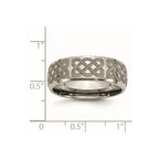 Chisel Titanium Polished Celtic Laser Design 8mm Band