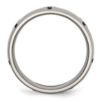 Chisel Titanium Polished Cross Laser Design 8mm Band