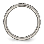 Chisel Titanium Polished Serenity Prayer Laser Design 8mm Band