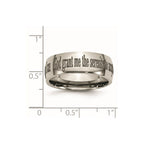 Chisel Titanium Polished Serenity Prayer Laser Design 8mm Band