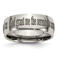 Chisel Titanium Polished Serenity Prayer Laser Design 8mm Band