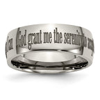 Chisel Titanium Polished Serenity Prayer Laser Design 8mm Band