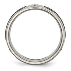 Chisel Titanium Polished Cross Laser Design 8mm Band