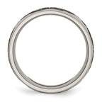 Chisel Titanium Polished Cross with Flames Laser Design 8mm Band