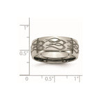 Chisel Titanium Polished Flame Laser Design 8mm Band