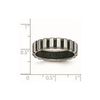 Chisel Titanium Polished with Black IP-plated Wire 6mm Band