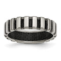 Chisel Titanium Polished with Black IP-plated Wire 6mm Band