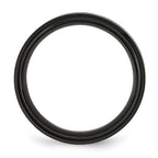 Titanium Brushed & Polished Black IP-plated Striped 8mm Band