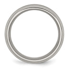 Chisel Titanium Brushed and Polished 8mm Grooved Band