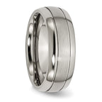 Chisel Titanium Brushed and Polished 8mm Grooved Band