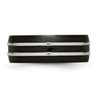 Titanium Grooved 8mm Black IP-plated Brushed & Polished Band