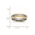 Chisel Titanium Brushed Yellow IP-plated 5mm Beveled Edge Band