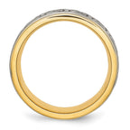 Chisel Titanium Brushed and Polished Yellow IP-plated Scroll Design 8mm Grooved Edge Band