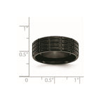 Chisel Titanium Brushed Black IP-plated 8mm Grooved Band