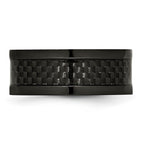 Chisel Titanium Polished Black IP-plated with Carbon Fiber Inlay 9mm Band