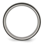 Chisel Titanium Polished Black IP-plated 6mm Grooved Band