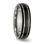 Chisel Titanium Polished Black IP-plated 6mm Grooved Band