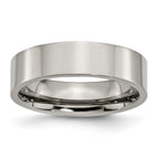 Chisel Titanium Polished 6mm Flat Band
