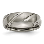 Chisel Titanium Satin 6mm Swirl Design Band