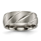 Chisel Titanium Satin 8mm Swirl Design Band