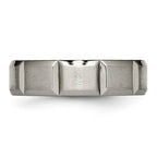 Chisel Titanium Satin and Polished 6mm Grooved Band