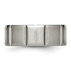 Chisel Titanium Satin and Polished 8mm Grooved Band