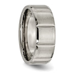 Chisel Titanium Satin and Polished 8mm Grooved Band