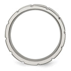 Titanium Satin and Polished 6mm Notched Band